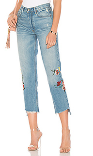 Helena high-rise embroidered crop jean - GRLFRND