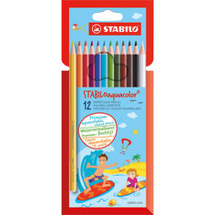 Карандаши цветные 12цв AQUACOLOR Stabilo