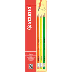 Карандаши чернографитные Неон HB 3шт Stabilo