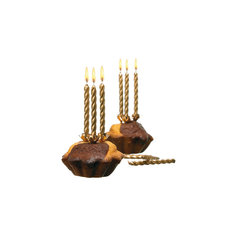 Свечи для торта, 10 шт, 10 подсвечн., золото, парафин Herlitz