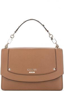 Коричневая сумка с откидным клапаном Guess