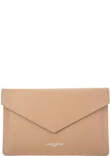 Бежевый клатч из сафьяновой кожи Lancaster