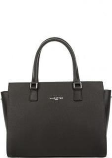 Коричневая кожаная сумка на молнии Lancaster