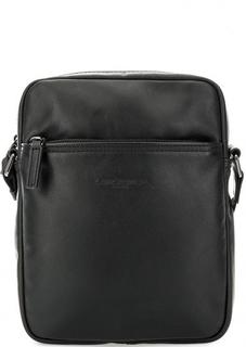 Маленькая кожаная сумка черного цвета Lancaster