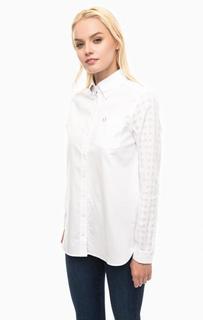 Белая рубашка с рукавами в клетку Fred Perry