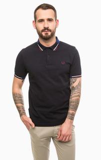 Синяя футболка поло с контрастными вставками Fred Perry