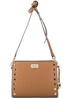 Маленькая кожаная сумка с металлическим декором Michael Michael Kors