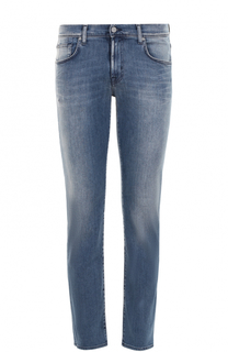 Джинсы прямого кроя с потертостями 7 For All Mankind