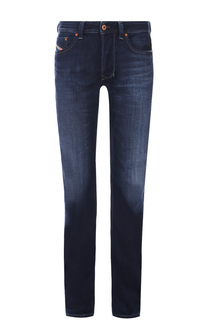 Джинсы прямого кроя с потертостями Diesel