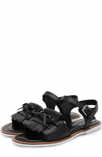 Кожаные босоножки с бантом и бахромой Tod’s Tods