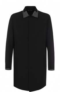 Шерстяное пальто прямого кроя с декоративной отделкой Valentino