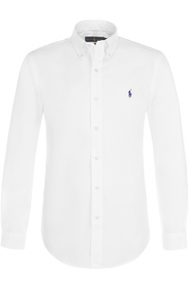 Хлопковая рубашка с воротником button down Polo Ralph Lauren