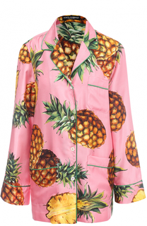 Шелковая блуза в пижамном стиле с принтом Dolce &amp; Gabbana