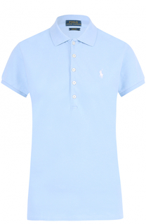 Хлопковое поло с вышитым логотипом бренда Polo Ralph Lauren