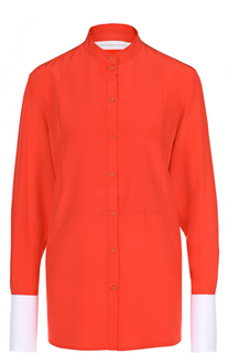Шелковая блуза с воротником-стойкой Victoria by Victoria Beckham