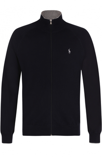 Хлопковый кардиган на молнии с воротником-стойкой Polo Ralph Lauren