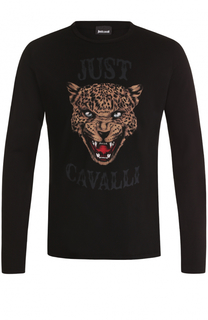 Хлопковый лонгслив с принтом Just Cavalli