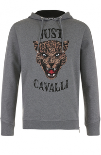 Хлопковое худи с принтом Just Cavalli