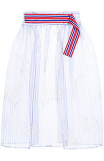 Шелковая полупрозрачная юбка с широким поясом Stella Jean