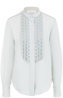 Шелковая блуза с кружевной отделкой Chloé