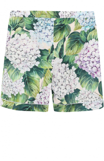 Хлопковые мини-шорты с цветочным принтом Dolce &amp; Gabbana