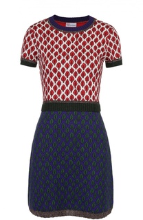 Приталенное мини-платье с контрастным принтом REDVALENTINO
