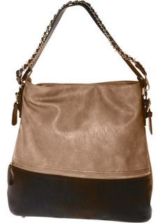 Двухцветная сумка-шопер (капучино/черный) Bonprix