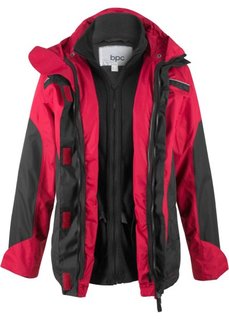 Непромокаемая куртка 3 в 1 (красный/черный) Bonprix