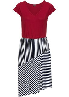 Трикотажное платье с полосками (темно-синий/красный/белый в полоску) Bonprix