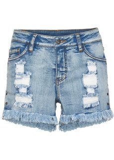 Короткие облегающие шорты с разрезами (нежно-голубой) Bonprix