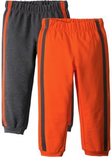 Трикотажные брюки (2 шт.) (антрацитовый меланж/темно-оранжевый) Bonprix
