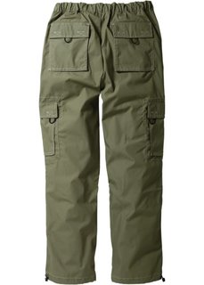 Прямые брюки карго свободного кроя loose fit, cредний рост (N) (оливковый) Bonprix