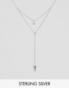 Серебряное ярусное ожерелье с треугольной подвеской ASOS - Серебряный