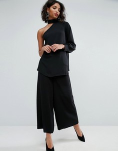 Топ на одно плечо с шарфиком ASOS - Черный