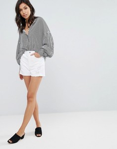Джинсовые шорты с потертостями Vero Moda - Белый