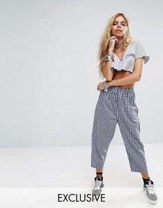 Брюки в клеточку Reclaimed Vintage - Темно-синий