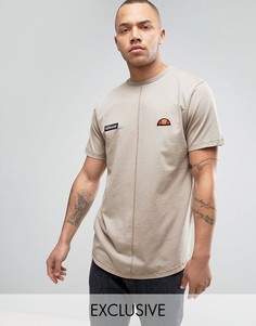 Удлиненная футболка с эффектом кислотной стирки Ellesse - Светло-серый