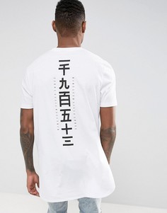 Длинная футболка с принтом ASOS - Белый