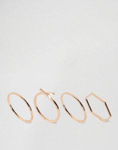 4 кольца ограниченной серии с разным дизайном - Золотой Asos