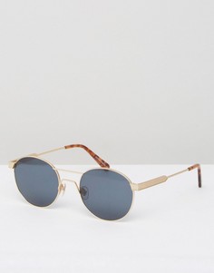 Круглые солнцезащитные очки в золотистой оправе Han Kjobenhavn - Золотой