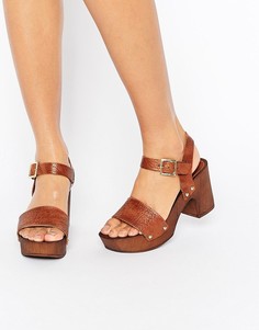 Кожаные босоножки на каблуке ASOS TALLA - Рыжий