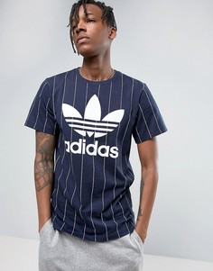 Темно-синяя футболка в тонкую полоску adidas Originals Tokyo Pack BK2234 - Темно-синий