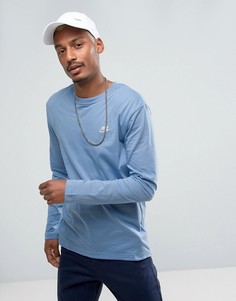 Синий лонгслив Nike Club 804413-436 - Синий