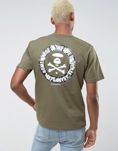 Футболка с принтом-печатью на спине AAPE By A Bathing Ape - Зеленый