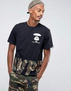 Футболка с камуфляжным логотипом AAPE By A Bathing Ape - Черный