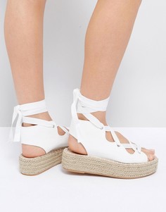 Сандалии-эспадрильи на шнуровке ASOS JAYCENA - Белый