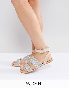 Сандалии для широкой стопы с отделкой ASOS FANCY FEET - Бежевый