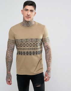 Футболка с ацтекским принтом ASOS - Бежевый