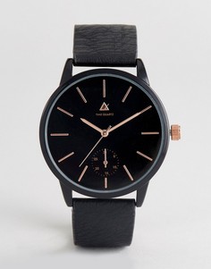 Часы с черным ремешком из искусственной кожи ASOS - Черный