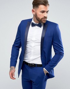 Синий облегающий пиджак-смокинг ASOS - Синий